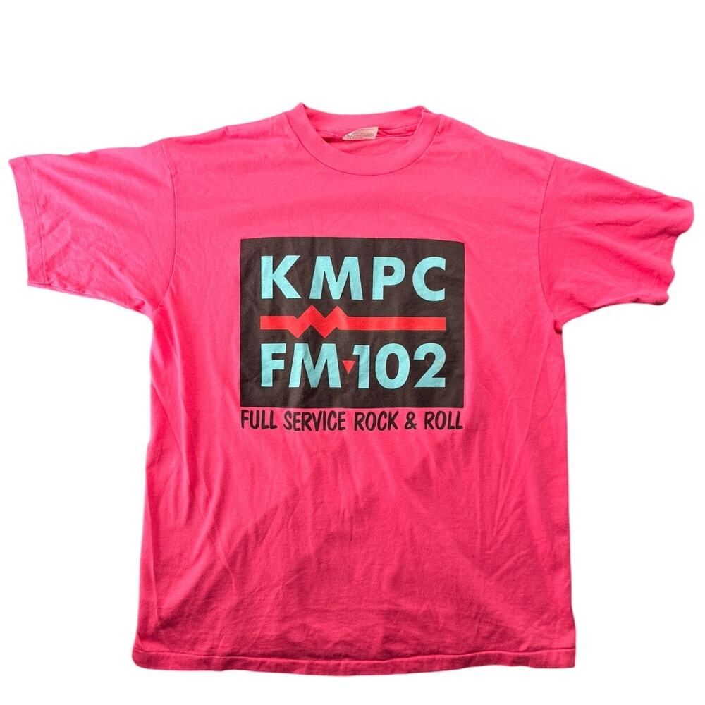 Vintage 80s KMPC Pink Floyd Momentary Lapse of Reason Tour Shirt XL Radio Rare